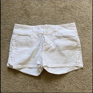 White denim shorts